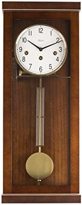 Hermle 70989-030141 Progressistische Wanduhr 1 2 Std. Schlag, Nussbaum 57cm x 22,5cm x 13 cm 57cm x