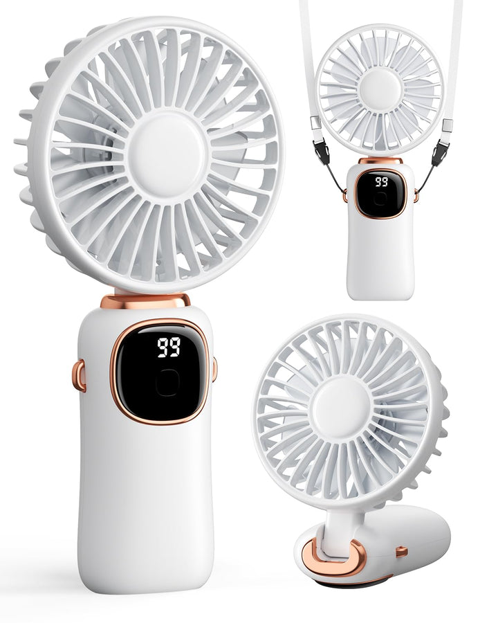 coldSky Tragbarer Handventilator, 4000 mAh, batteriebetrieben, 3-in-1-Multifunktions-Reiseventilator