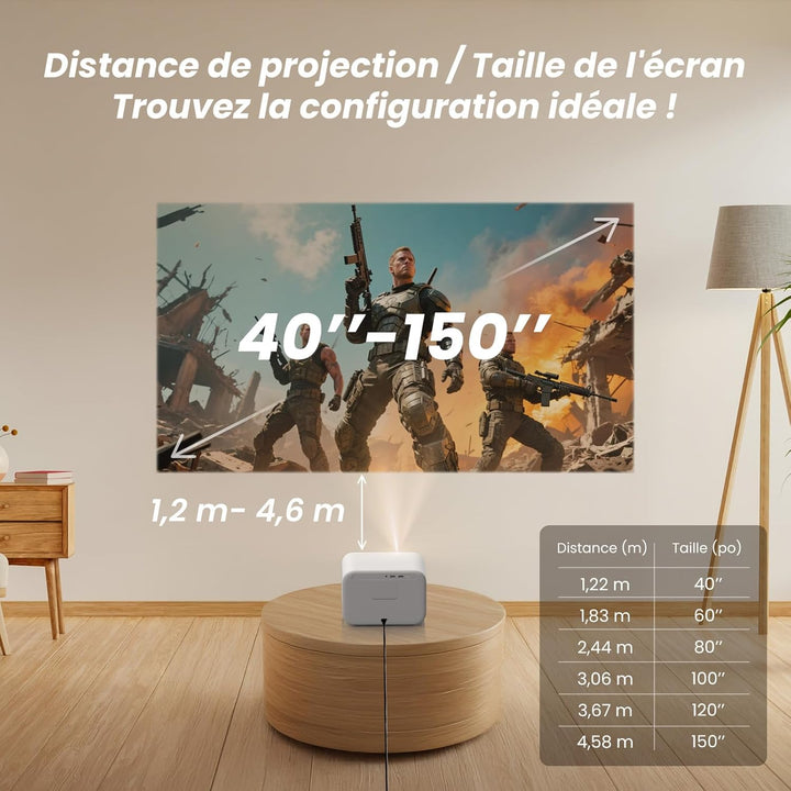 Yaber L2s Tragbarer Beamer, 1080P Full HD Mini-Projektor, Heimkino mit JBL Sound & Autofokus Keyston