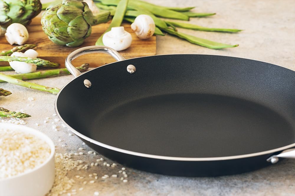 MONIX Resistent Plus Paella-Pfanne aus Aluminium mit Antihaftbeschichtung, 42 cm, geeignet für alle