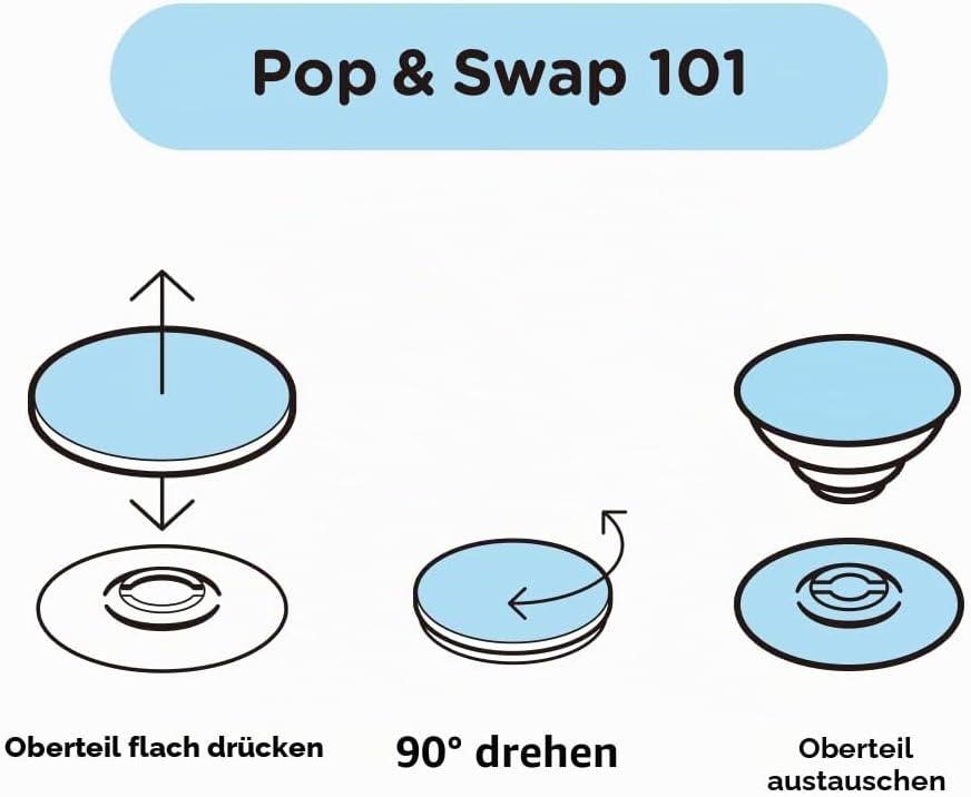 PopSockets: PopGrip - Ausziehbarer Sockel und Griff mit einem Austauschbarem Top für Smartphones und