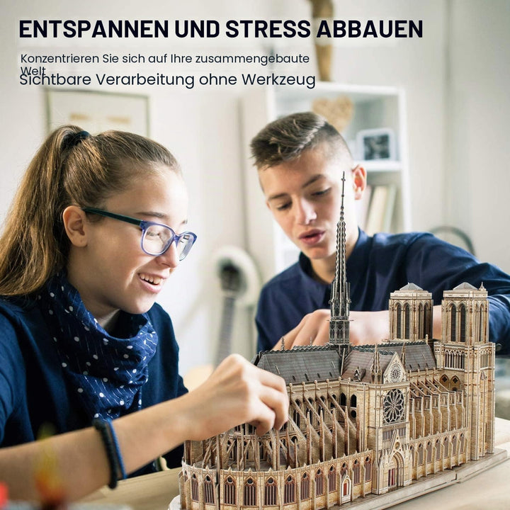 CubicFun 3D Puzzle Frankreich Notre Dame de Paris (Grosse) Architekturmodellbausätze Gotische Kirche