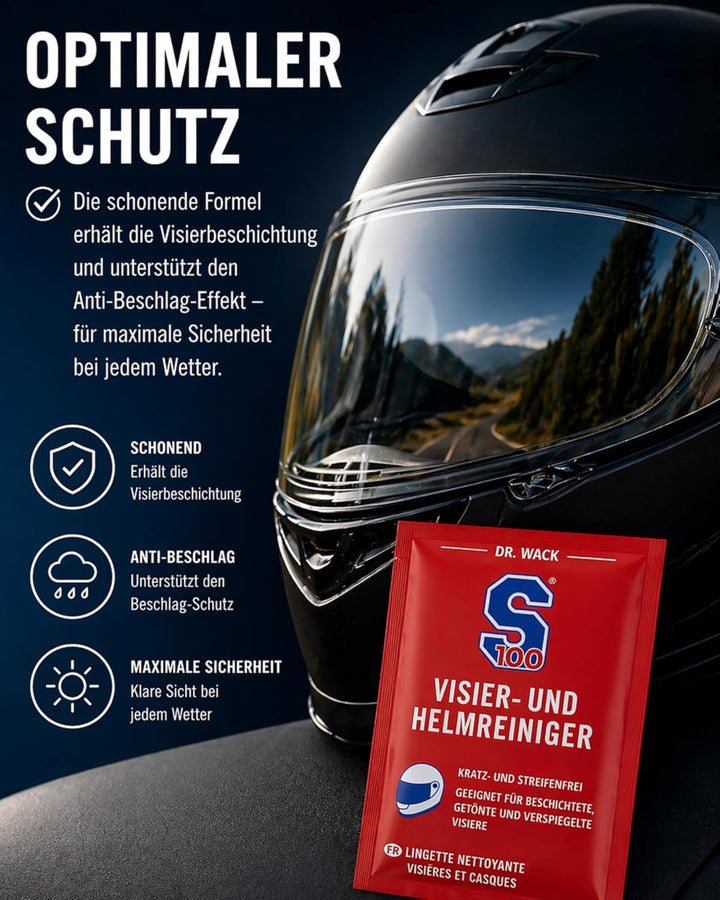 S100 Visier- und Helmreiniger Tuch Set 10 Stück