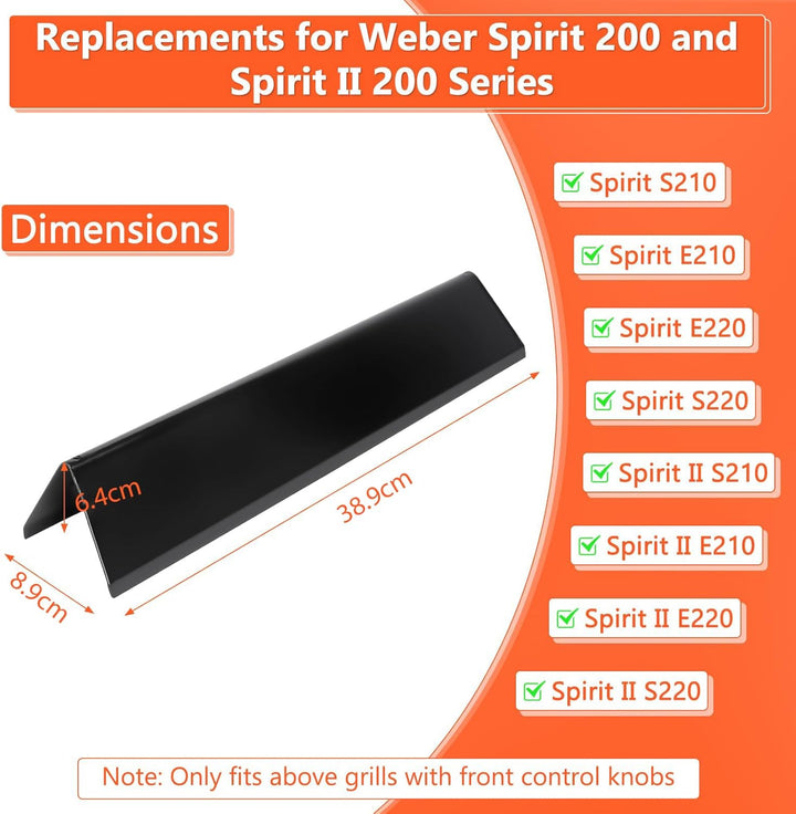 GFTIME 38,9cm 7635 Flavorizer Bar für Weber Spirit I E210/220 & II S210/S210 mit vorderen Brennerknö