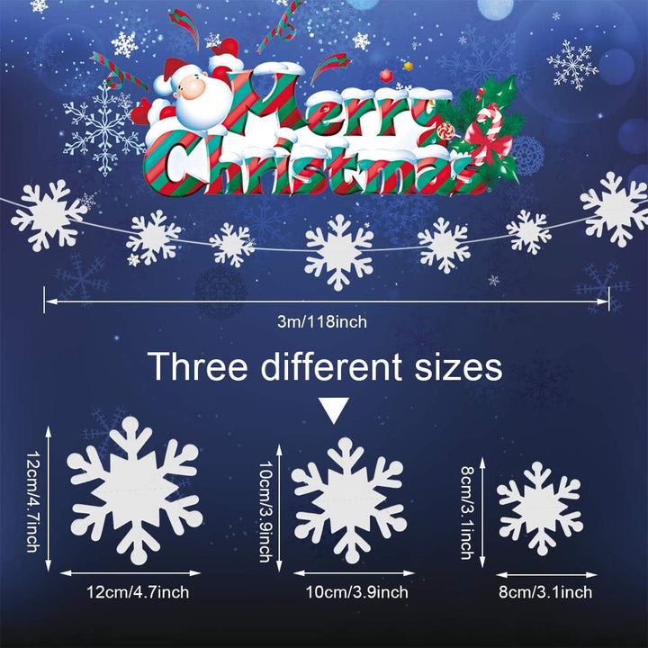 Weihnachten Schneeflocken Girlande, 5 x 3 Meter Winter Girlande Schneeflocken, Weihnachtsgirlande De