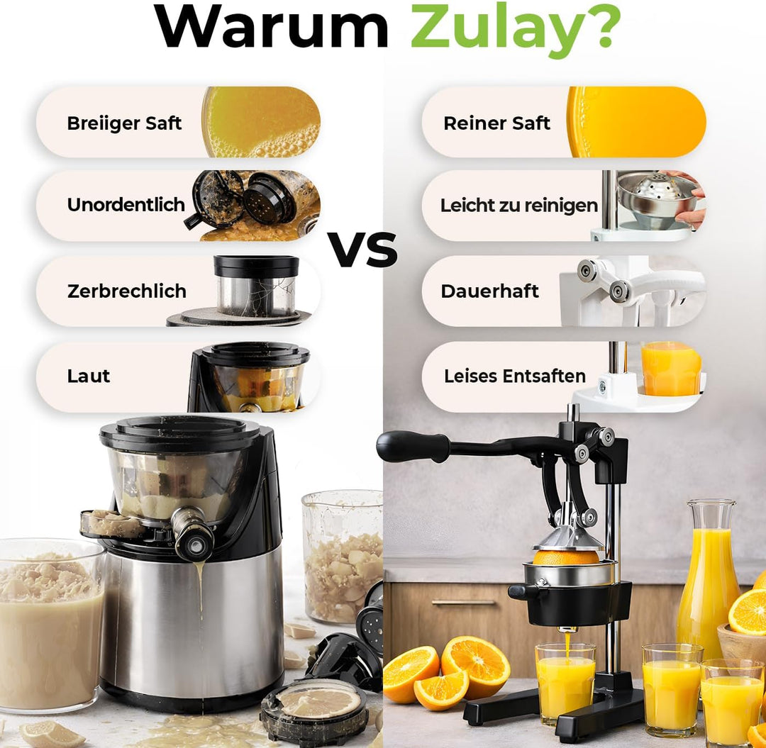 Zulay Kitchen professionelle zitruspresse - manuelle zitruspresse und orange squeezer - metall lemon