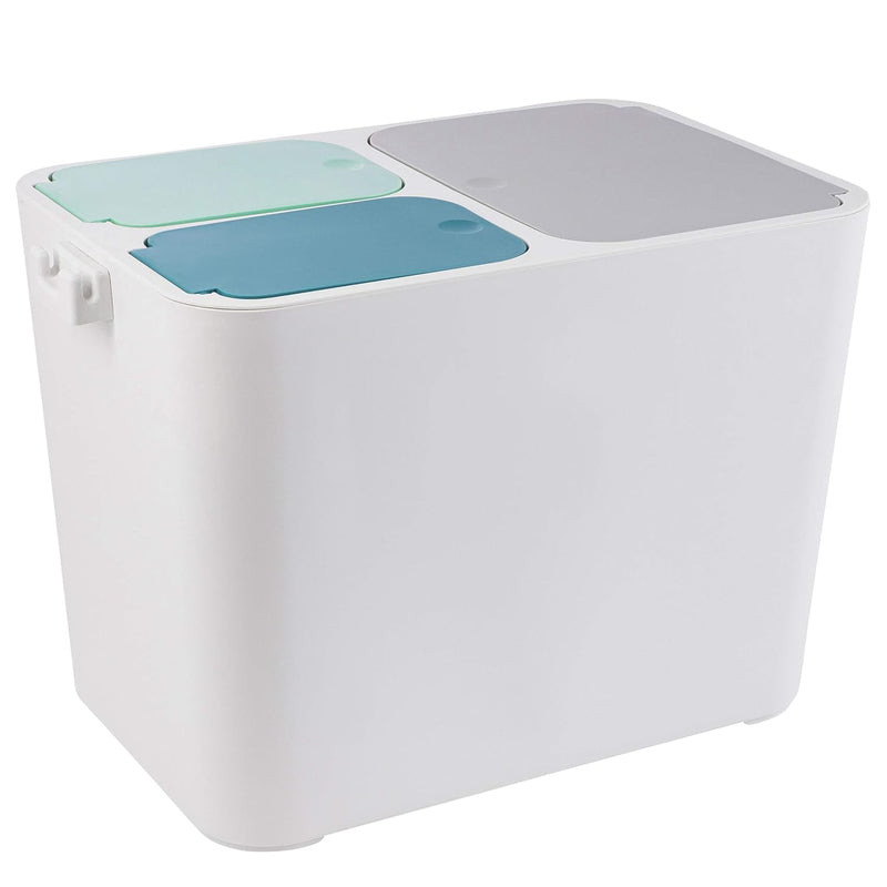 ONVAYA® Mülltrennsystem Tom | Mülltrennung mit mehreren Fächern | Mülleimer in creme-weiss | Abfalle