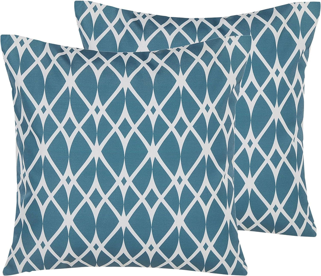 Gartenkissen im 2er Set mit ethnischem Motiv 45 x 45 cm blau Anagni