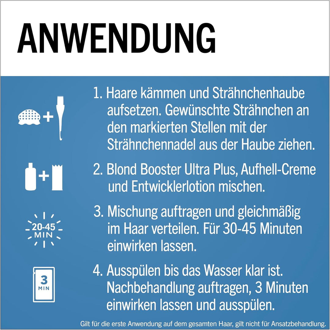 Schwarzkopf Blonde M1 Super Strähnchen (2x 103 ml), Strähnchen Set für Öl-aktiviertes Haare Aufhelle