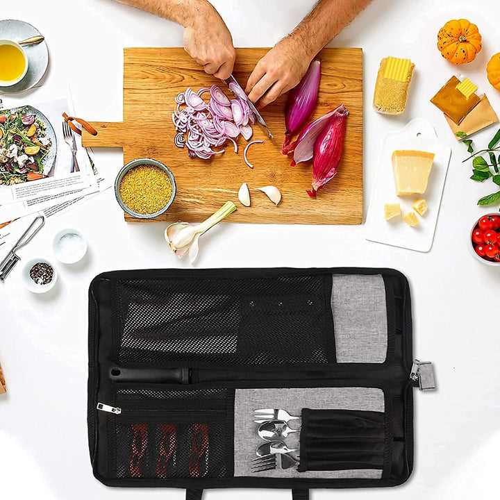 YWYHHM Messertasche, Messer-Rolltasche Kochmesser Rolltasche Messerkoffer mit 13 Fächern für Messer