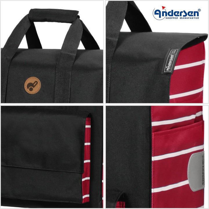 ANDERSEN Einkaufstrolley - Scala Shopper Jella rot 51 L Einkaufsroller, hohe Qualität, stylisch, kla