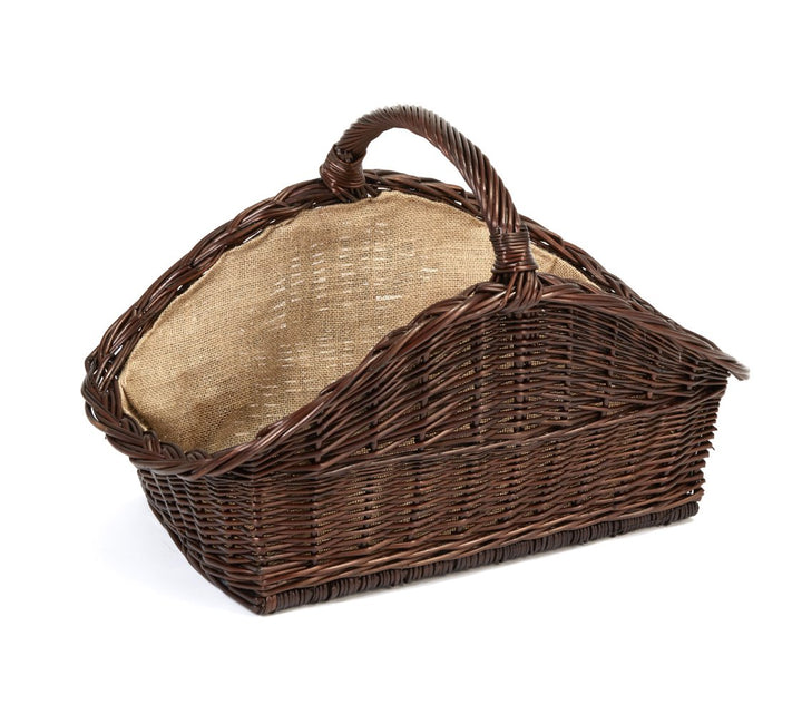 Tigana - Kaminkorb Holzkorb Kaminholzkorb aus Weide mit Jute (Art. 90280-Stabilo - Dunkelbraun/Schwa
