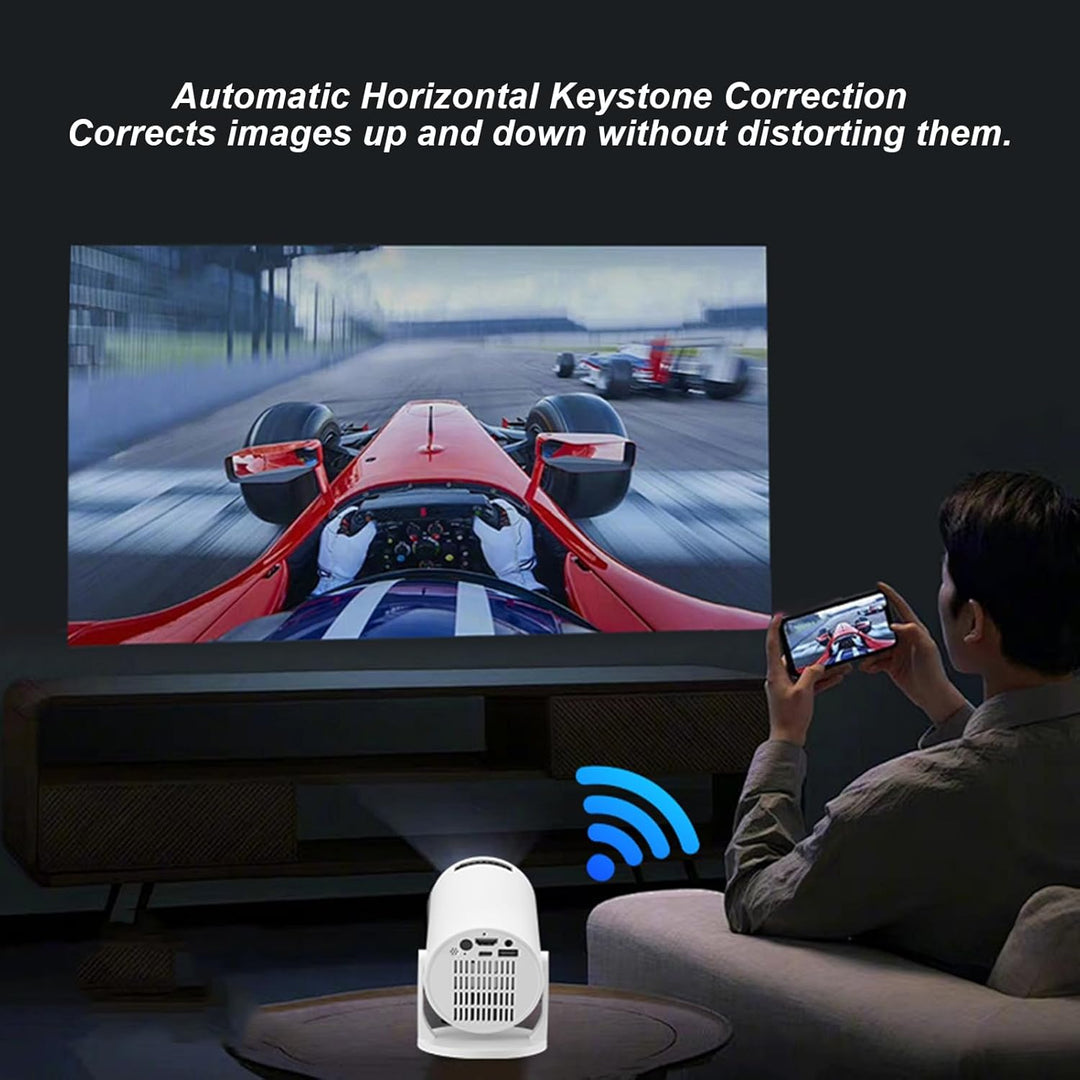 Smart Beamer, Full HD 1080P Heimkino-Videoprojektor, 270° Verstellbarer Tragbarer Filmprojektor mit