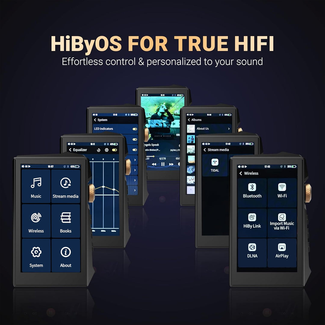 Hidizs AP80 PRO MAX MP3 Player mit Bluetooth WLAN, Hi-Res Streaming DLNA und AirPlay Wireless, Zwei