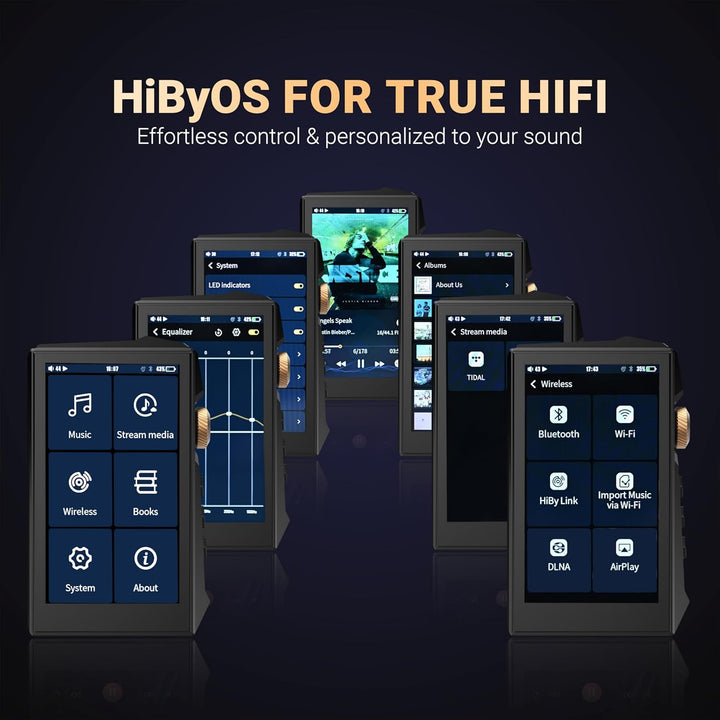 Hidizs AP80 PRO MAX MP3 Player mit Bluetooth WLAN, Hi-Res Streaming DLNA und AirPlay Wireless, Zwei