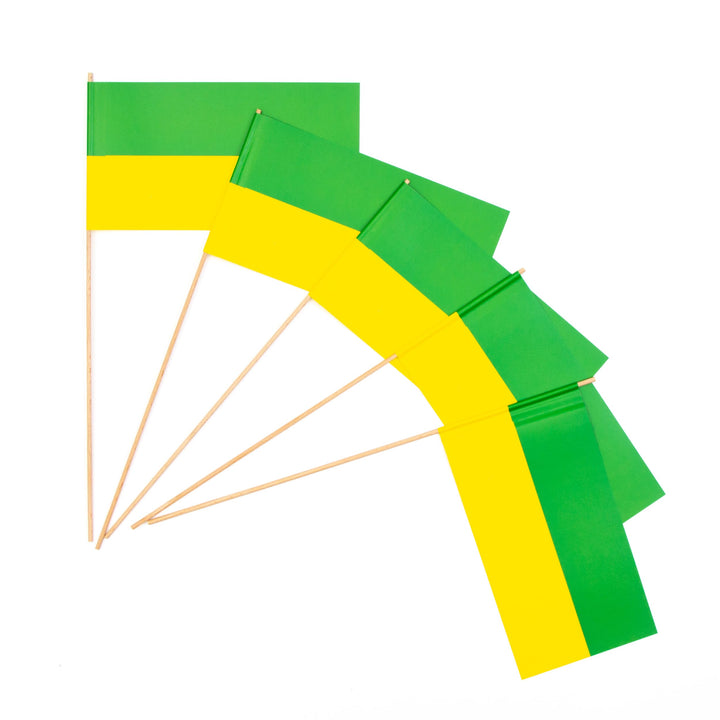 Everflag Papierfähnchen: grün-gelb 500er Packung Menge-3: 500er Packung, Menge-3: 500er Packung