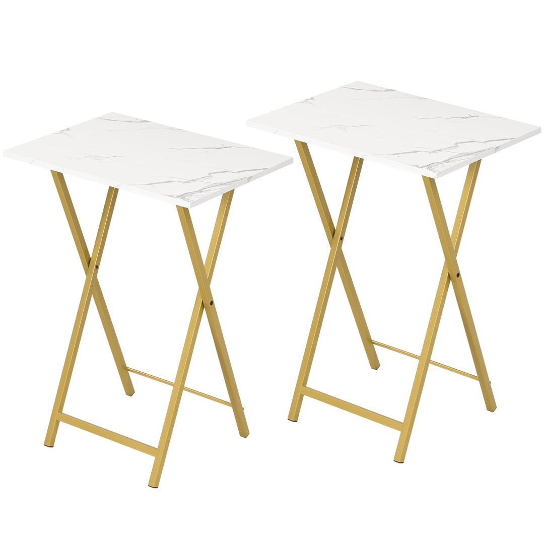 HOOBRO Beistelltisch Klappbar, Kleiner tabletttisch, TV Tray 2er Set, klapptisch Snack Tisch Industr