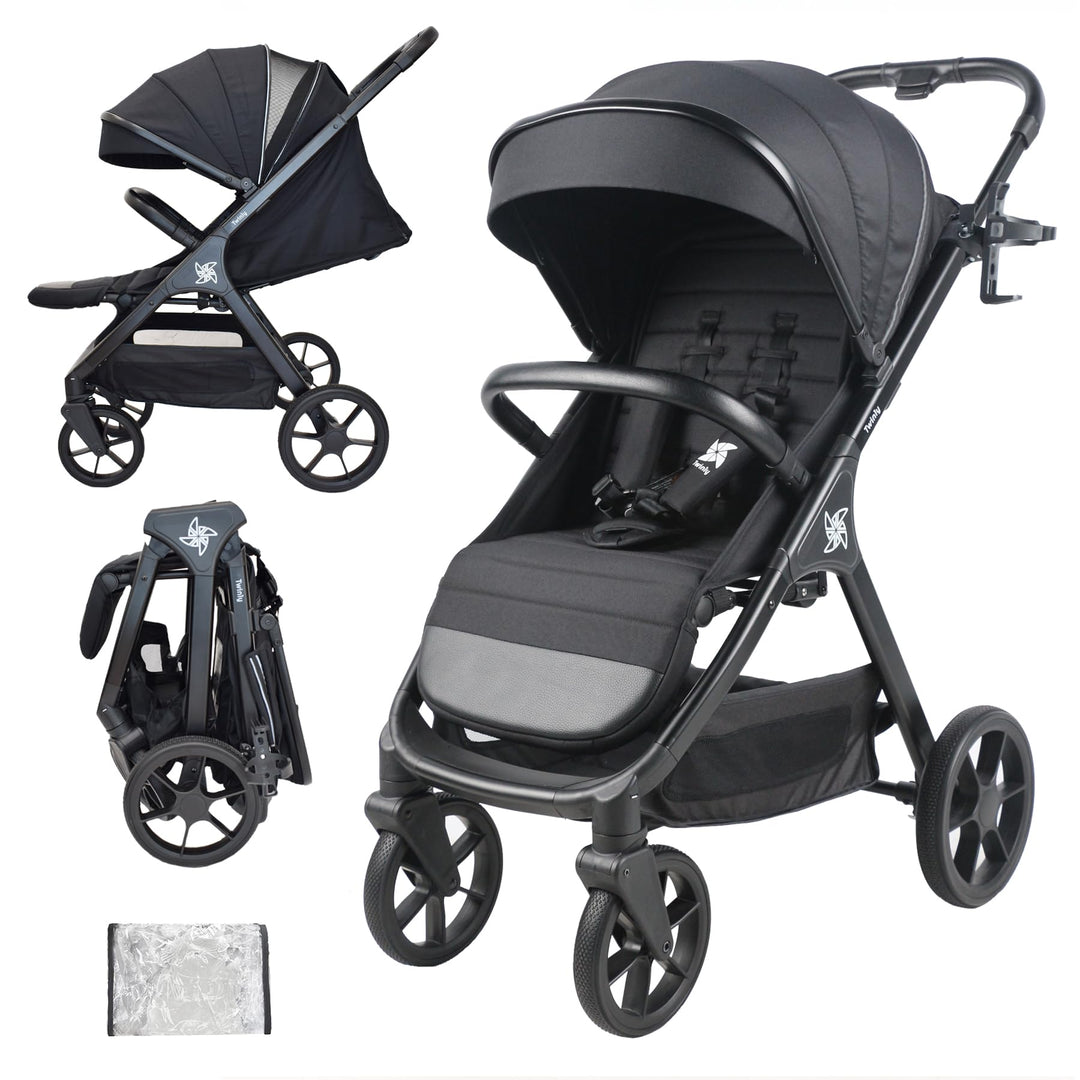 Spacely Buggy bis 25kg - Leichter Reisebuggy klein zusammenklappbar mit Liegefunktion | Kinderwagen