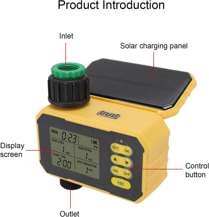 Solar Sprinkler Timer Einstellbarer Solarpanel Typ C Port Automatisch Gartenschlauch Wasser Timer mi