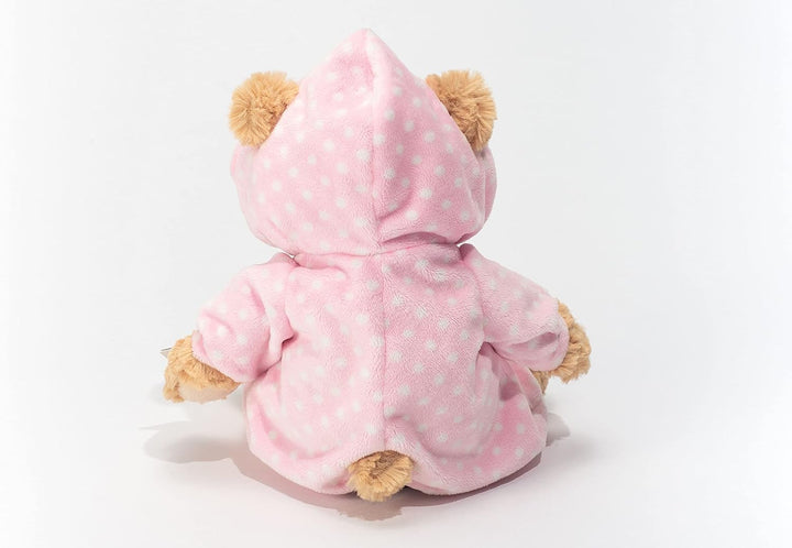 Teddy Hermann 91386 Teddy-Bär Schlafanzugbär rosa 30 cm, Kuscheltier, Plüschtier 30 cm, rosa, 30 cm,