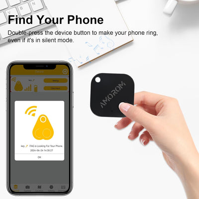 AMOROM Bluetooth Schlüsselfinder Air Tracker Tag, iOS & Android APP, Telefonfinder, In der Nähe Find