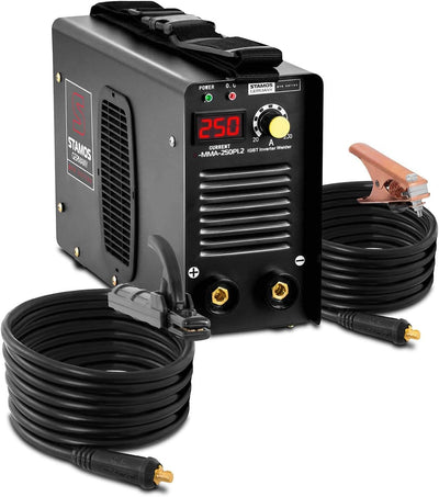 Stamos Germany Elektroden Schweissgerät Inverter S-MMA-250PI.2 E-Hand MMA - 250 A - 8 Meter Kabel -
