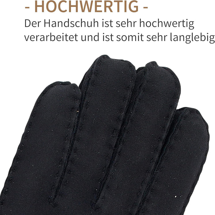 Lammfell Handschuhe für Damen - 100% Lammfell - warme Winterhandschuhe - Farben: schwarz und braun -