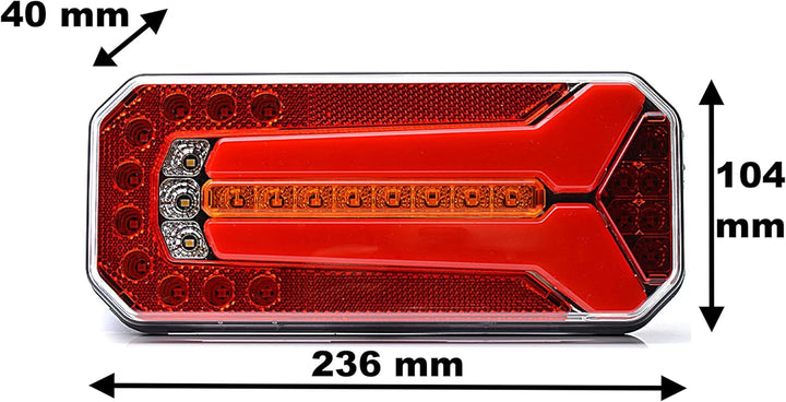 MelTruck® 2x ADR LED Rückleuchte Rücklicht 12V 24V für LKW PKW Anhänger 4 Funktionen E20