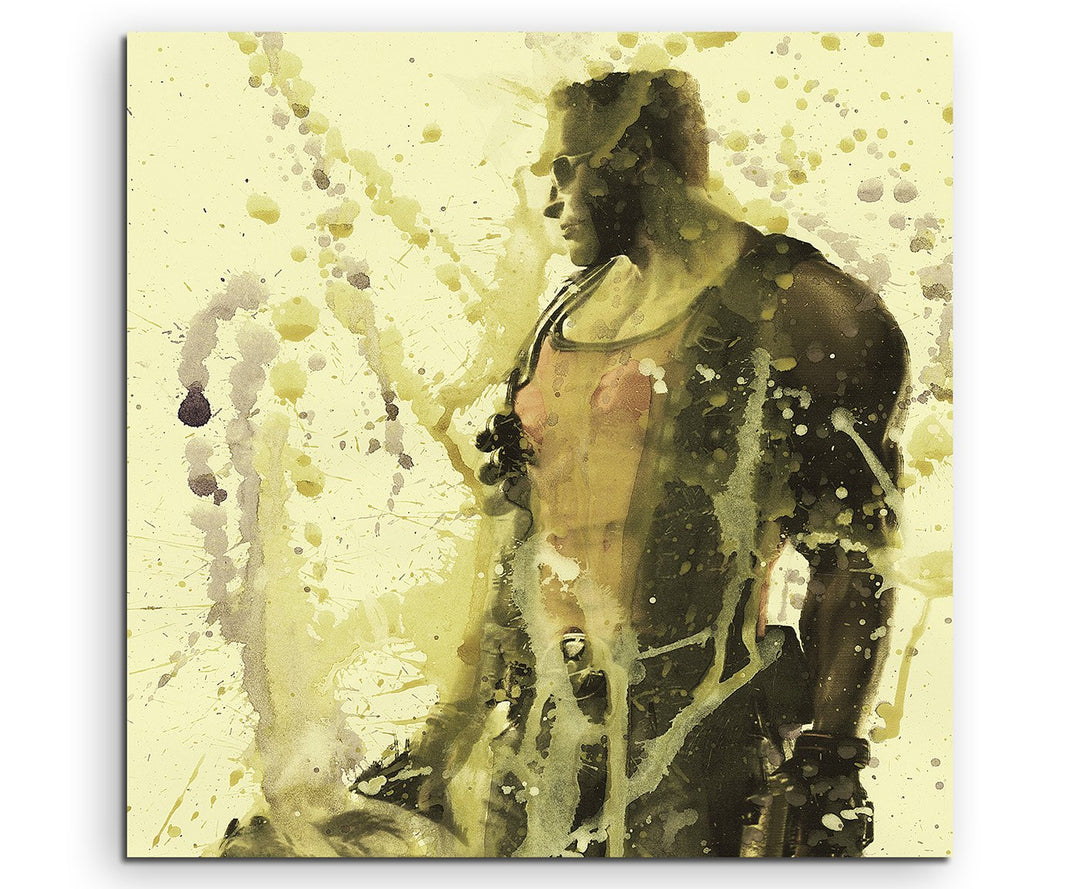 Duke_Nukem_60x60cm Splash Art Paul Sinus Aquarell, Gemälde, Kunstbild auf Leinwand