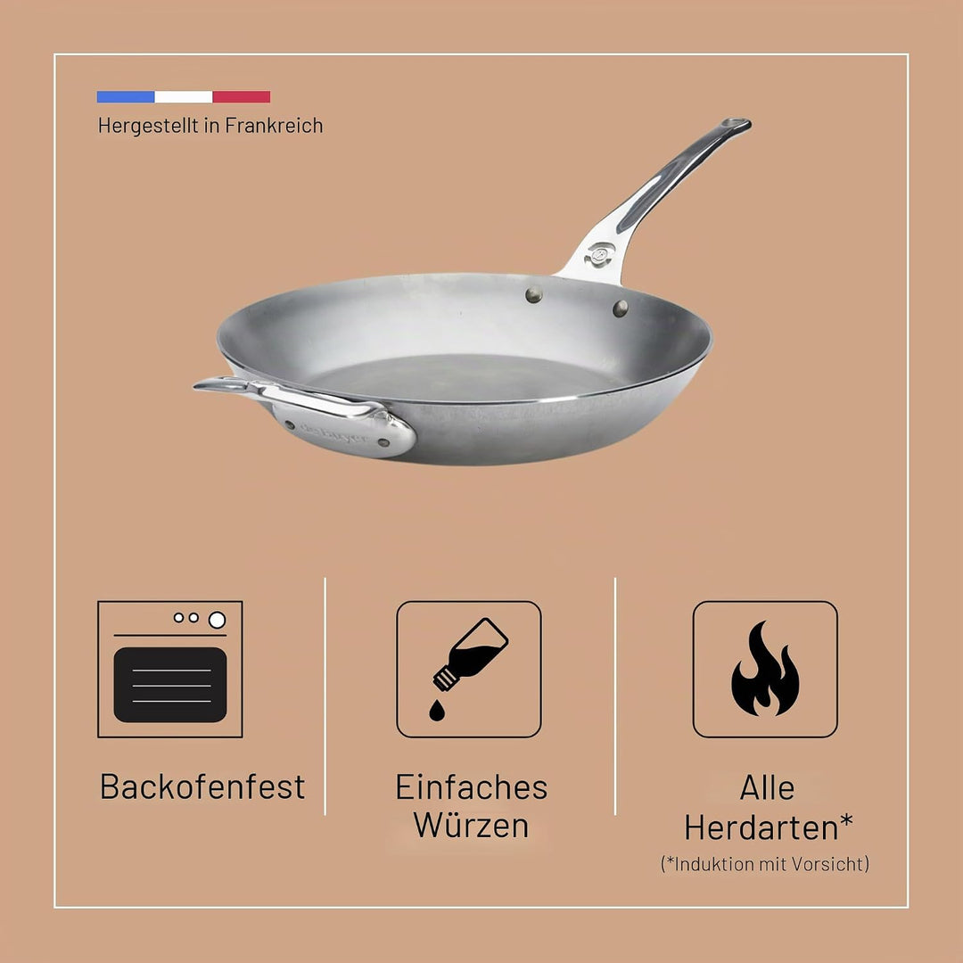 DeBuyer 5680.32 Bratpfanne, Edelstahl, silber,durchmesser 32cm Durchmesser: 32cm, Durchmesser: 32cm