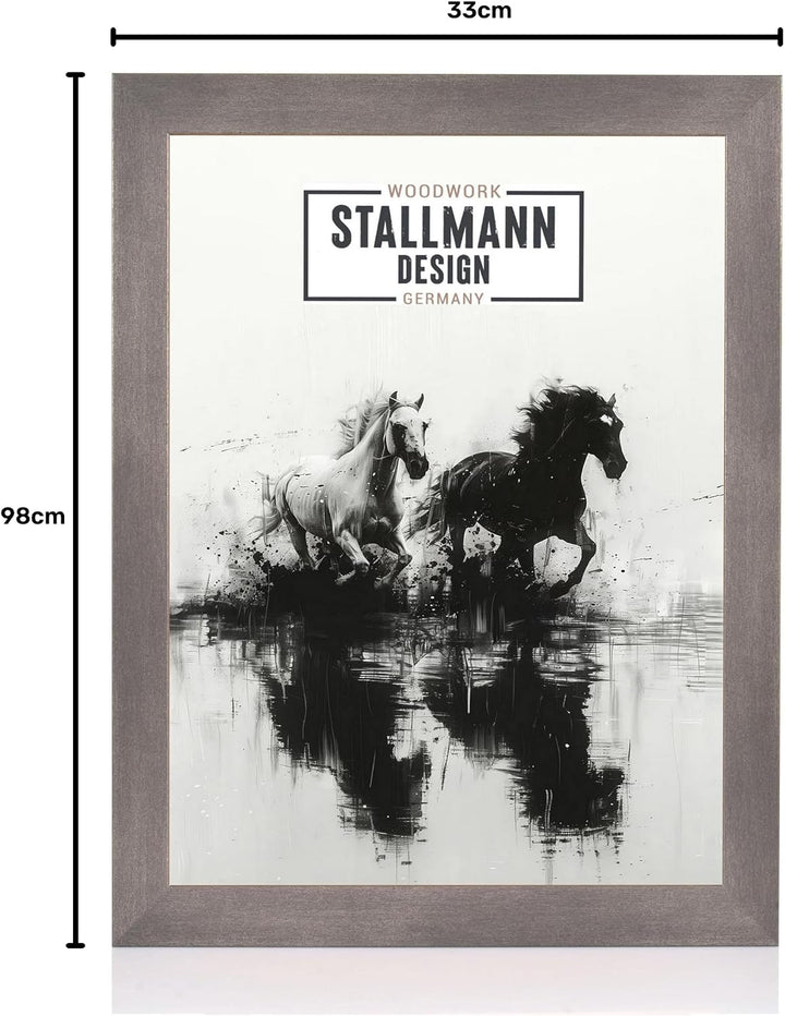 Stallmann Design Bilderrahmen 33x98 cm stahl Holz mit Acrylglas Rahmen-Breite 40mm Posterrahmen Wech