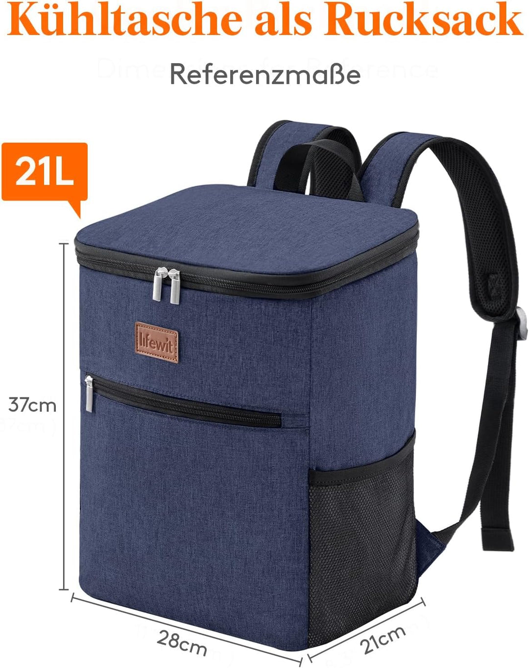 Lifewit 24L Kühl Rucksack Kühlrucksack Kühltasche Picknicktasche Gross Isoliert Cooler Bag Männer Fr