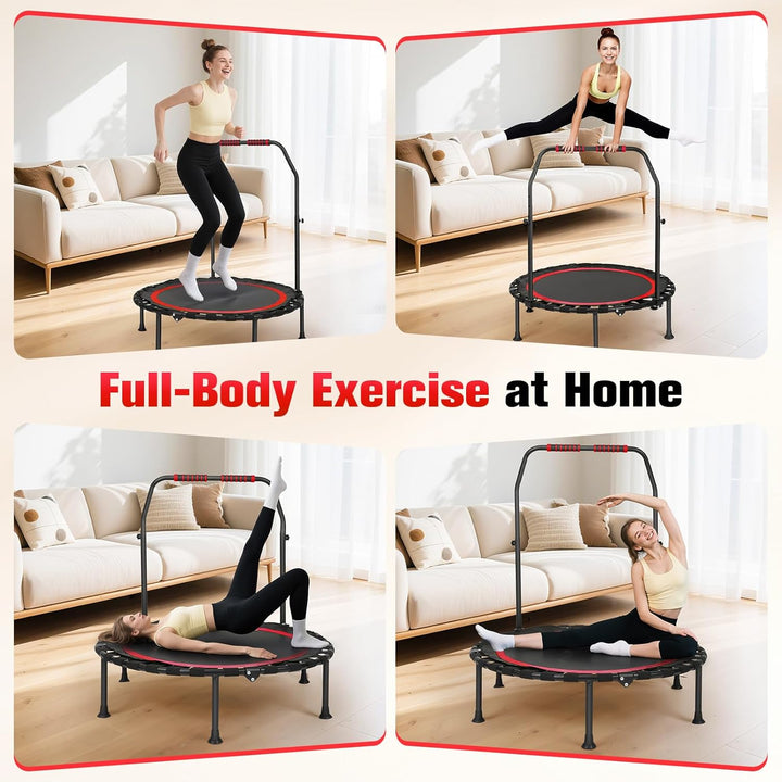 Fitness Indoor Trampolin klappbar ohne Installation | Ø101cm,Mini Trampoline | Tragfähigkeit 150 KG