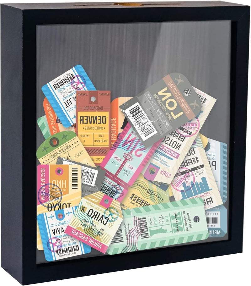 FramePro Kleine Schattenbox, schwarz, 20,3 x 20,3 cm, mit Schlitz, Filmreisen, Sportveranstaltungen,