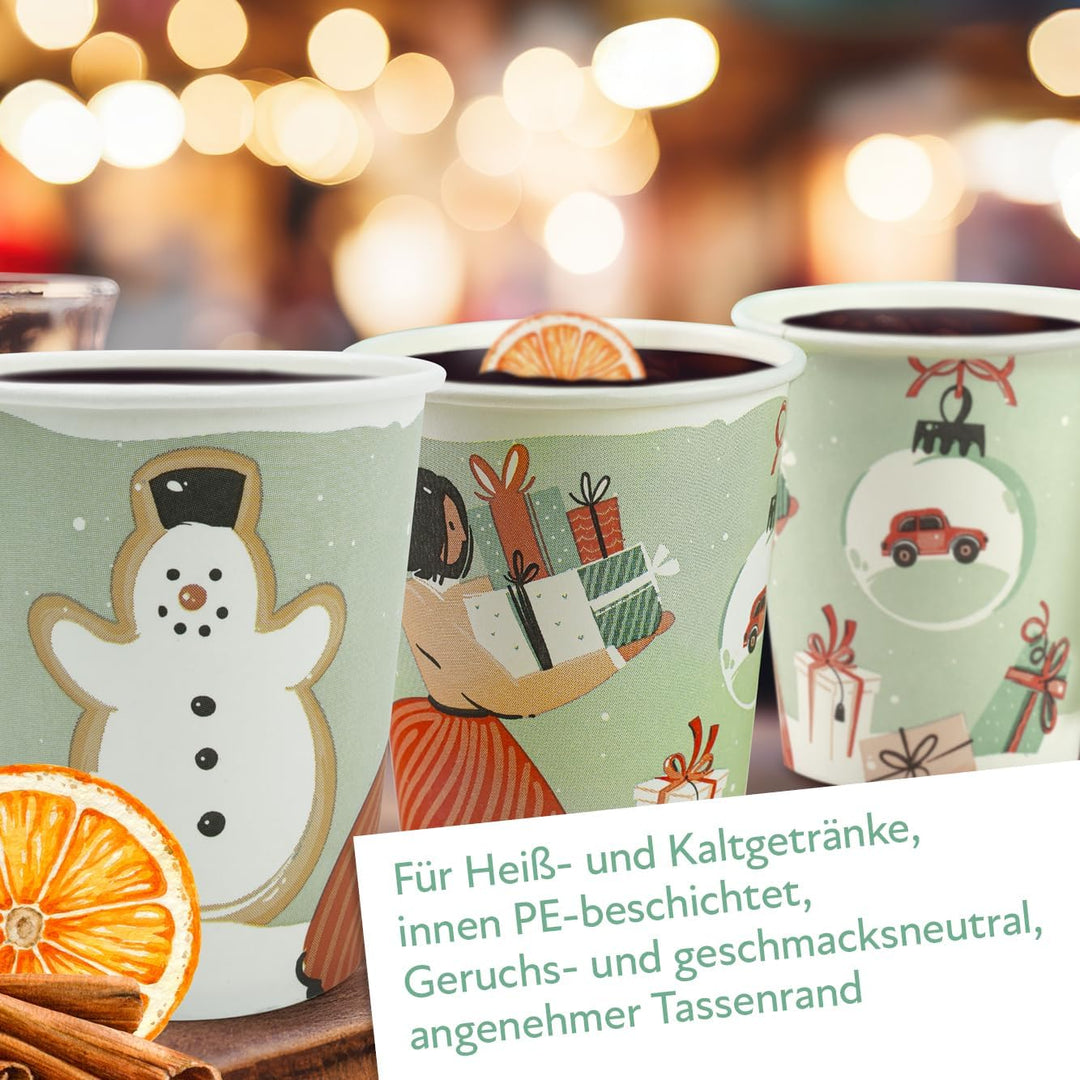 PARTY PARTY 64 Teile Weihnachten Party Set, PARTYGESCHIRR Partybecher, Pappteller, Servietten, Schne