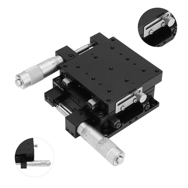 Manueller XY-Lineartisch mit 2 Achsen, 80 × 80 × 40 mm Hohe Genauigkeit Kreuzrollen-Linearbewegung M