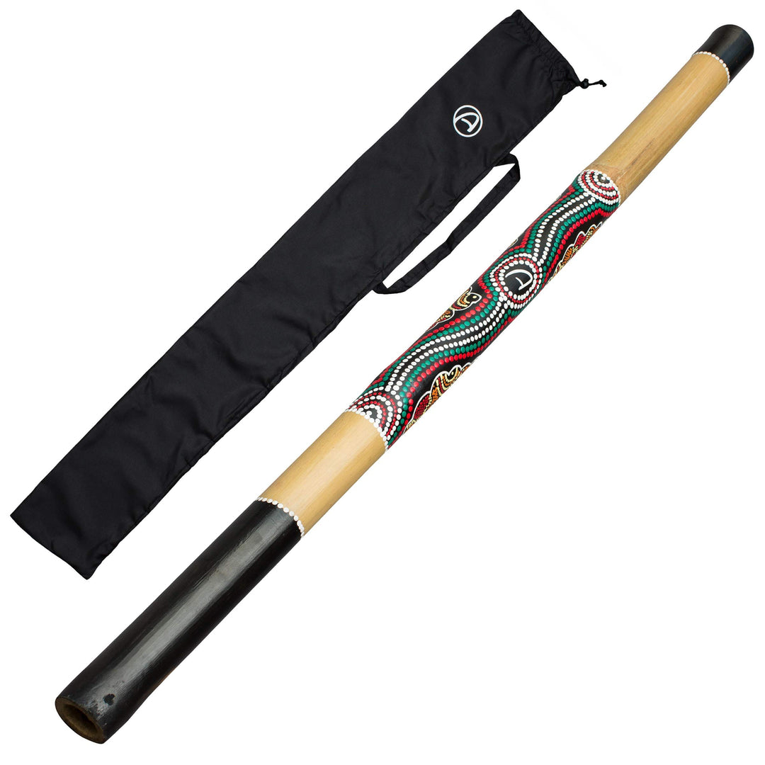 Australian Treasures - DIDGERIDOO : bambus didgeridoo 120cm - didgeridootasche - Didgeridoo für Anfä