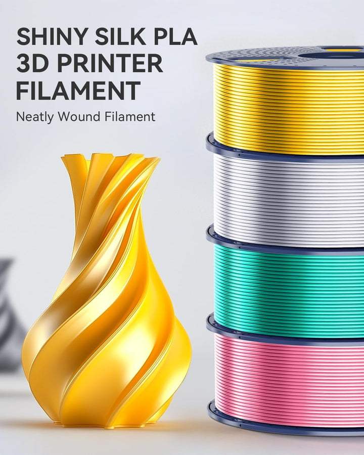 SUNLU 12KG PLA+ Silk Filament, Glänzendes SILK PLA PLUS Filament, Glatte Seidige Oberfläche, 1KG pro