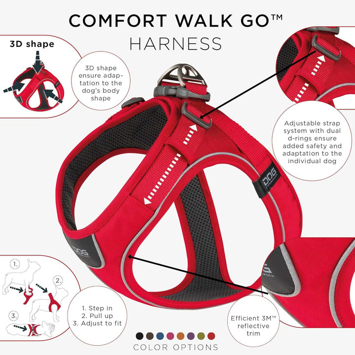 DOG Copenhagen Comfort Walk Go Hundegeschirr, Classic Red (Rot), Grösse XS Classic Red | Rot XS, Cla