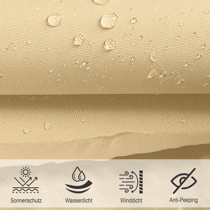 SUNNY GUARD Sonnensegel Rechteckig 2x4m Wasserdicht Sonnenschutz Wetterschutz Segel Baldachin UV Sch