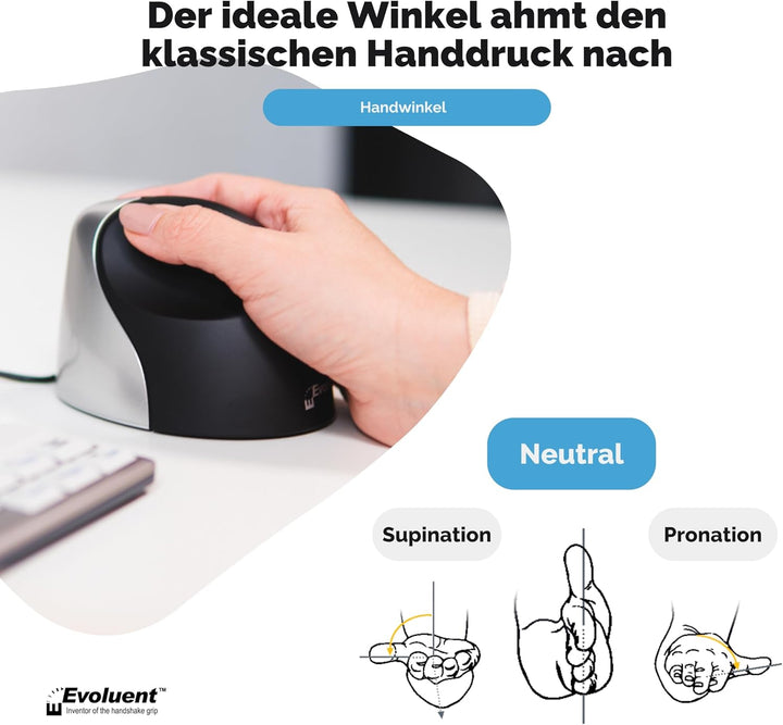 Evoluent VM3R VerticalMouse 3 Maus USB für Rechtshänder