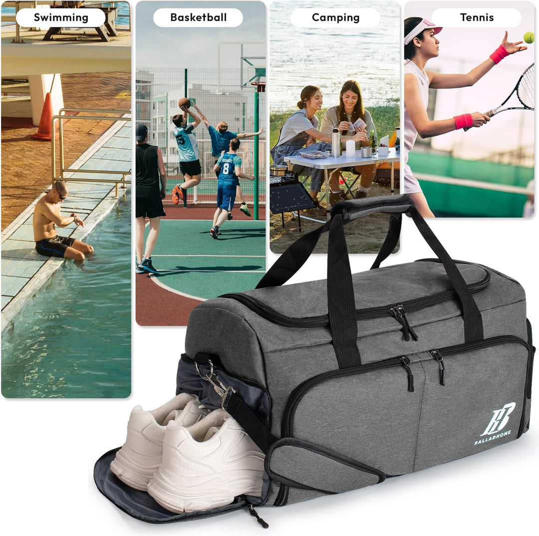 Sporttasche Reisetasche für Damen und Herren Trainingstasche Gym Bag mit Schuhfach und Nassfach Duff