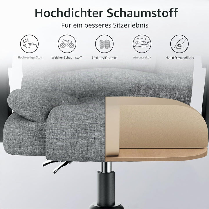 naspaluro Chefsessel Bürostuhl Ergonomischer PU-Leder Drehstuhl Hochlehner, Höhenverstellbarer Schre