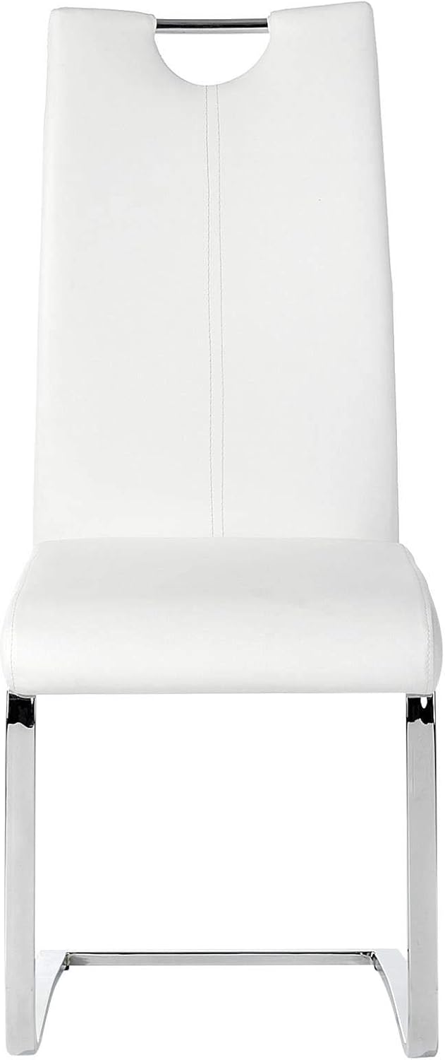 IDIMEX Esszimmerstuhl Schwingstuhl SABA, Set mit 4 Stühlen, Chrom/weiss, Weiss