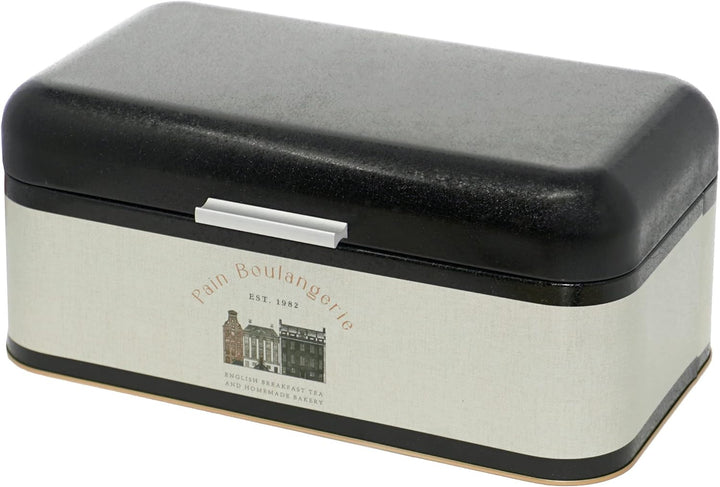 Lashuma Brotbox grau Backhaus für Küche, Brotaufbewahrung zum Frischhalten von Brot 36x21 cm, Backha