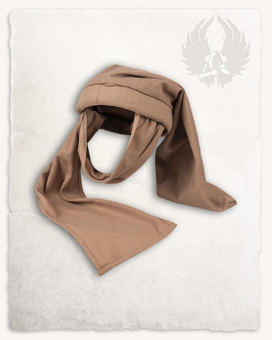 MYTHOLON Rafael Chaperon, Canvas, Sand, XXL, Mittelalter Kopfbedeckung, Gugel, Haube Sand XXL, Sand