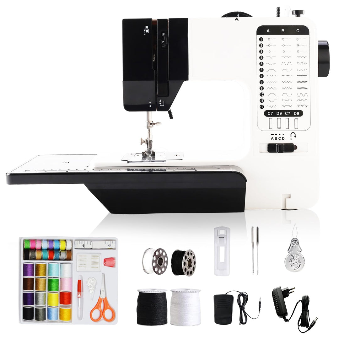 Nähmaschine für Anfänger, 38 Stichprogrammen Elektrische Nähmaschine, Tragbare Sewing Machine Mini m