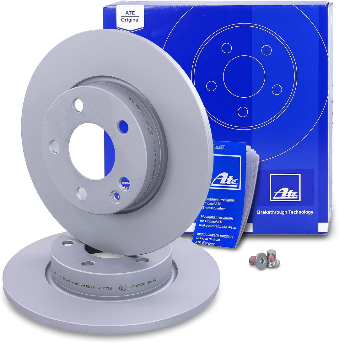 ATE Bremsenset Vorderachse inkl. Bremsscheiben vorne Ø 276 mm voll und Bremsbeläge vorne + Verschlei