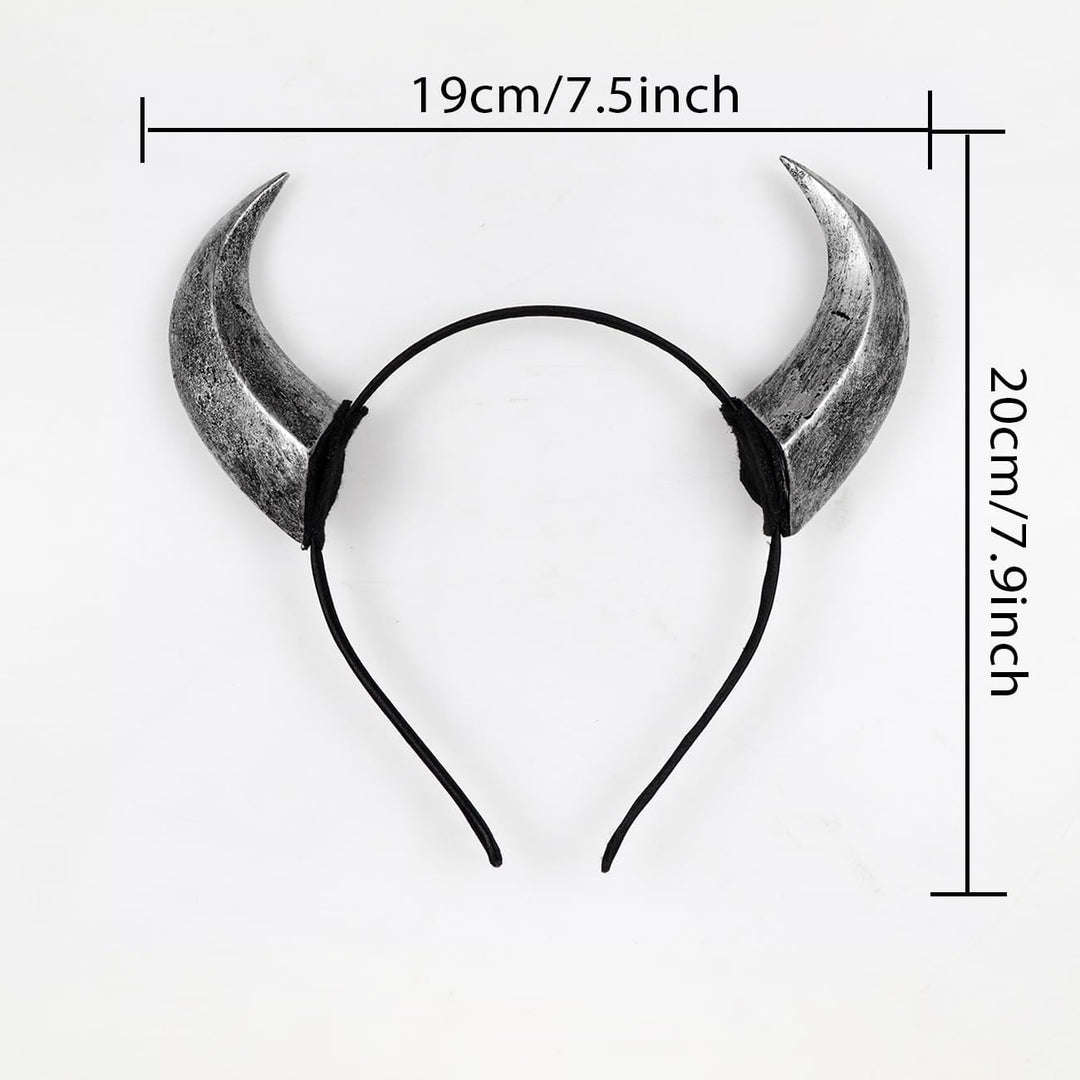 keland Maleficent Hörner Haarreif Tiefling Hörner Kopfschmuck Teufelshörner Halloween (G-Grau), G-gr