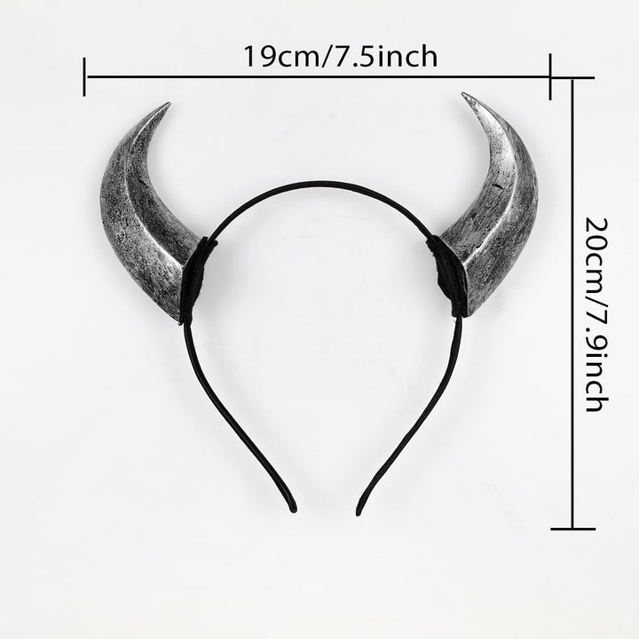 keland Maleficent Hörner Haarreif Tiefling Hörner Kopfschmuck Teufelshörner Halloween (G-Grau), G-gr